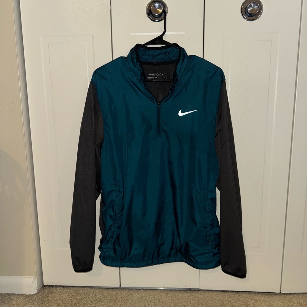 Nike Teal and Black Pullover Jacket Golf Rain Wind Breaker
